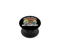 Ask Me About My Compost Funny Vermicomposting Retro PopSockets Adhesive PopGrip