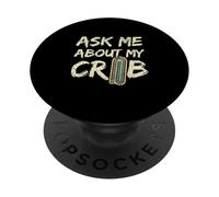 Ask Me About My Crib Cribbage Lover Game Board PopSockets Adhesive PopGrip