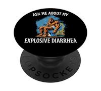 Ask Me About My Explosive Diarrhea Bigfoot on the Toilet Fun PopSockets Adhesive PopGrip