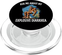 Ask Me About My Explosive Diarrhea Bigfoot on the Toilet Fun PopSockets PopGrip for MagSafe