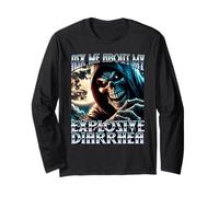 Ask ME About My Explosive Diarrhea Evil Skeleton Meme Cringe Long Sleeve T-Shirt