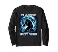 Ask ME About My Explosive Diarrhea Funny Alpha Male Wolf Gag Long Sleeve T-Shirt