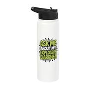 Ask Me About My Explosive Diarrhea Funny Humor Stainless Steel Insulated Water Bottle