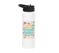 Ask Me About My Explosive Diarrhea Funny Sarcastic Humor Stainless Steel Insulated Water Bottle