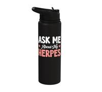 Ask Me About My Herpes Stainless Steel Insulated Water Bottle