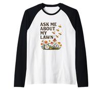 Ask Me About My Lawn No Mow May Pollinator Awareness Raglan Baseball Tee