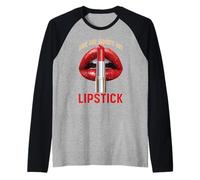 Ask Me About My Lipstick Makeup Artist Beautician Raglan Baseball Tee