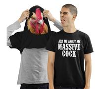 Ask Me About My Massive Cocks Flip Men's Unisex T-Shirt - Black Medium