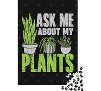 Ask Me About My Plants 1000-Piece Puzzle for Adults, 52x38cm/1000pcs, to Finish in A Few Relaxed Sessions; White Cardboard for Cleaner Sorting
