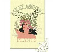 Ask Me About My Plants Jigsaw Puzzle for Adults, 1000 Pieces, 70x50cm/1000pcs; Clean White Cardboard for Sorting; Relaxed Solo Time at Home
