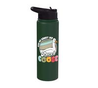 Ask Me About My Porch Goose Lover Funny Geese Meme Gift Stainless Steel Insulated Water Bottle