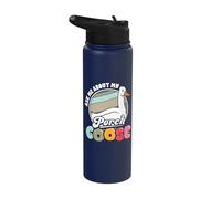 Ask Me About My Porch Goose Lover Funny Geese Meme Gift Stainless Steel Insulated Water Bottle