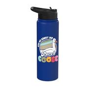Ask Me About My Porch Goose Lover Funny Geese Meme Gift Stainless Steel Insulated Water Bottle