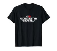 Ask Me About My Sugar Pill Sarcasm Value Graphic T-Shirt, Men, Black, XL