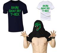 Ask me About My T-Rex Disguise t-Shirt Dinosaur T Rex Kids & Adult Ninja Tee Top (White, M)