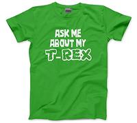 Ask Me About My T-Rex - Kids T-Shirt - Flip Tee Dinosaur Dino Mad Rawr Children's 7-8 Years Green