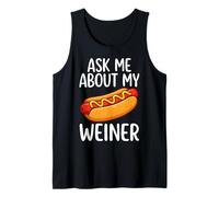 Ask Me About My Weiner Funny Fast Food Hotdog Tank Top