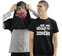 Ask Me About My Zombie Impression Flip Tee Mens T-Shirt (Large Black)