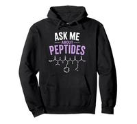 Ask Me About Peptides Fitness Biohacking Funny Gym Humor Pullover Hoodie
