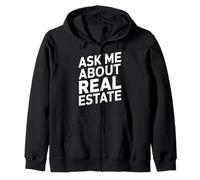Ask Me About Real Estate Agent Rent Salesperson Realtor Zip Hoodie