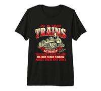 Ask Me About Trains - Trainspotter Model Railway Premium T-Shirt