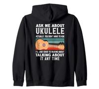 Ask Me About Ukulele It Any Time Retro Vintage Zip Hoodie