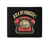 Ask My Manager Classic Mens Wallet Slim Leather Card Holder Bifold Wallets Front Pocket