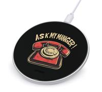 Ask My Manager Fast Portable Charger Round Phone Charging Pad 10W for Travel Work