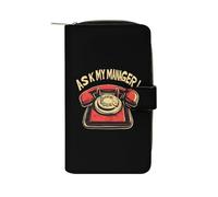 Ask My Manager Long Purses for Women Leather Card Holder Mens Wallet Coin Purse