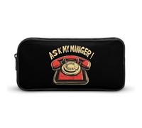 Ask My Manager Simple Pencil Case Big Capacity Pouch Box Travel Makeup Bag