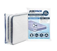 ASK Pack Mattress Bag for Moving and Storage with Zipper - 4.7 Mil Heavy Duty Material - Size XS-XXL, Waterproof Mattress Cover, Tearproof - Reusable Mattress Protector Transport Bags - 100x200 cm