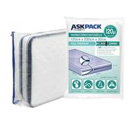 ASK Pack Mattress Protective Covers with Anchor Zipper - Sizes from XS to XXL, Waterproof, Tear-Resistant, Ultra-Strong Material up to 120 Microns - Ideal for Storage, and Transport - 120x200 cm