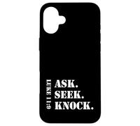 Ask Seek Knock, Luke 11:9, Christian Reminder to Pray Case for iPhone 16 Plus