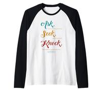 Ask... Seek... Knock... Matthew 7:7 Christian Bible Promise Raglan Baseball Tee
