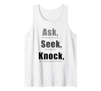 Ask... Seek... Knock... Matthew 7:7 Christian Bible Promise Tank Top