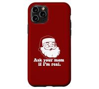 ASK YOUR MOM IF I'M REAL Retro Santa Claus Christmas Meme Case for iPhone 11 Pro