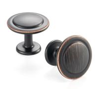 ASKANO 30 Pack 1-1/4 Inch, Round Oil Rubbed Bronze Cabinet Knobs Brushed Bronze Drawer Knobs Bronze Cabinet Pulls, ZK2409 Solid Kitchen Hardware for Cabinets Drawers Bedroom Dresser Bathroom Cupboard
