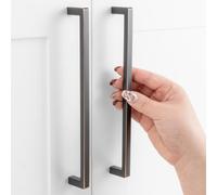 ASKANO Pack of 1, 7-1/2 Inch Hole Centers, Oil Rubbed Bronze Square Bar Kitchen Cabinet Pull Handle ZP2401 | Solid Hardware for Drawer, Dresser, Bathroom, Vanity, Furniture Door, Cupboard, 7.6"