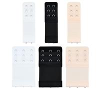 AskBed 6 Pcs Women's Soft Comfortable Elastic Bra Extenders - 2 Hooks & 3 Hooks, 3 Row Lady's Bra Extender Strap, Multicolors