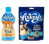 Askey's Treat Toffee Sauce and Deluxe Mini Cones Bundle.