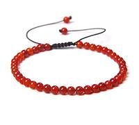 ASKFNASDKMFN 6mm Natural Crystal Bracelet for Women,Red Agate Gemstone Beaded Bracelet Stretchy Chakra Red Gems Stones Healing Crystal Energy Quartz Jewelry