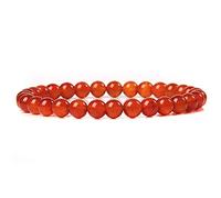 ASKFNASDKMFN 6mm Natural Crystal Bracelet for Women,Red Agate Gemstone Beaded Bracelet Stretchy Chakra Red Gems Stones Healing Crystal Energy Quartz Jewelry