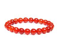 ASKFNASDKMFN 6mm Natural Crystal Bracelet for Women,Red Agate Gemstone Beaded Bracelet Stretchy Chakra Red Gems Stones Healing Crystal Energy Quartz Jewelry