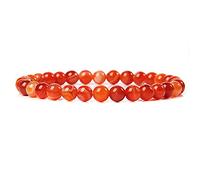 ASKFNASDKMFN 6mm Natural Crystal Bracelet for Women,Red Agate Gemstone Beaded Bracelet Stretchy Chakra Red Gems Stones Healing Crystal Energy Quartz Jewelry