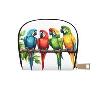 ASKFNASDKMFN Colorful Parrots On Tree Leather Bag Shopping Lovers - Store Loyalty Card Organizer 9X11CM