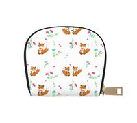 ASKFNASDKMFN Cute Foxes in Love Leather Bag Shopping Lovers - Store Loyalty Card Organizer 9X11CM