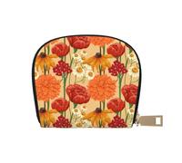 ASKFNASDKMFN Floral Leather Bag Amusement Park Goers - Fast Pass and Payment Cards 9X11CM