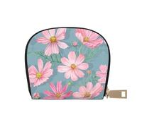 ASKFNASDKMFN Floral with Cosmos Flowers Leather Bag Amusement Park Goers - Fast Pass and Payment Cards 9X11CM