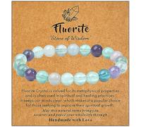 ASKFNASDKMFN Healing Crystal Bracelet for Women Men, 8 mm Natural Stone Beaded Bracelets, Jewelry Birthday Gifts, Round Gemstones Stretch Bracelet