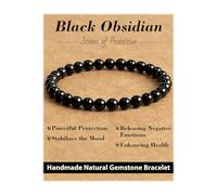 ASKFNASDKMFN Natural Stone Beaded Stretch Bracelets,Healing Crystals Protection Bracelet,Spiritual Jewelry Gifts for Women & Men,Replacement Beads Included